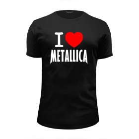 Мужская футболка Premium с принтом I love Metallica в Кировске, Белый, черный, серый меланж, голубой: 100% хлопок, плотность 160 гр. Остальные цвета: 92% хлопок, 8% лайкра, плотность 170-180гр. |  | 