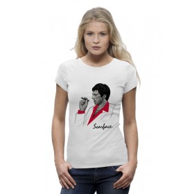 Женская футболка Premium с принтом Тони Монтана (Лицо со Шрамом) в Кировске,  |  | 