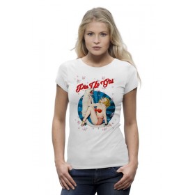 Женская футболка Premium с принтом Pin Up Girl в Кировске,  |  | Тематика изображения на принте: 