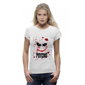 Женская футболка Premium с принтом Джокер (Psycho) в Кировске,  |  | 