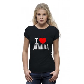 Женская футболка Premium с принтом I love Metallica в Кировске,  |  | Тематика изображения на принте: 
