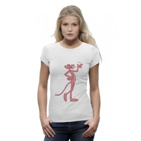 Женская футболка Premium с принтом Розовая пантера в Кировске,  |  | 