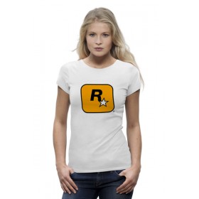 Женская футболка Premium с принтом Rockstar Games в Кировске,  |  | 