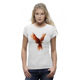 Женская футболка Premium с принтом Птица-Феникс в Кировске,  |  | 