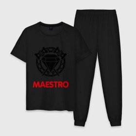 Мужская пижама хлопок с принтом Dwarf Fighter - Maestro в Кировске, 100% хлопок | брюки и футболка прямого кроя, без карманов, на брюках мягкая резинка на поясе и по низу штанин
 | line age | lineage | линейка | маэстро