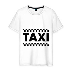 Мужская футболка хлопок с принтом Taxi в Кировске, 100% хлопок | прямой крой, круглый вырез горловины, длина до линии бедер, слегка спущенное плечо. | Тематика изображения на принте: taxi | для таксиста | такси | таксист | шашечки