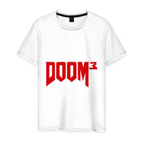 Мужская футболка хлопок с принтом Doom 3 в Кировске, 100% хлопок | прямой крой, круглый вырез горловины, длина до линии бедер, слегка спущенное плечо. | doom3 | дум | компьютерная