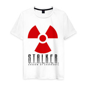 Мужская футболка хлопок с принтом Stalker в Кировске, 100% хлопок | прямой крой, круглый вырез горловины, длина до линии бедер, слегка спущенное плечо. | shooter | stalker | постапокалиптические | припять | радиация | сталкер | чернобыль | шутер