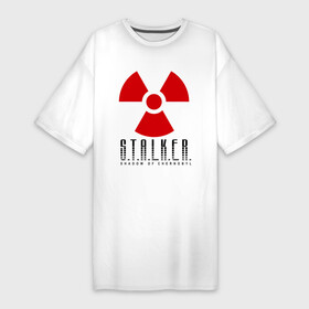 Платье-футболка хлопок с принтом Stalker в Кировске,  |  | shooter | stalker | постапокалиптические | припять | радиация | сталкер | чернобыль | шутер