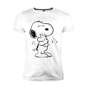 Мужская футболка премиум с принтом Snoopy в Кировске, 92% хлопок, 8% лайкра | приталенный силуэт, круглый вырез ворота, длина до линии бедра, короткий рукав | snoopy | сгупи