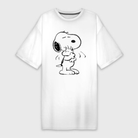 Платье-футболка хлопок с принтом Snoopy в Кировске,  |  | snoopy | сгупи