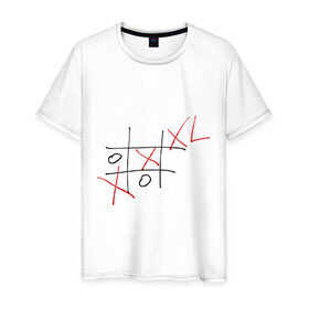 Мужская футболка хлопок с принтом XXXL в Кировске, 100% хлопок | прямой крой, круглый вырез горловины, длина до линии бедер, слегка спущенное плечо. | xxxl | крестики | крестики нолики | нолики