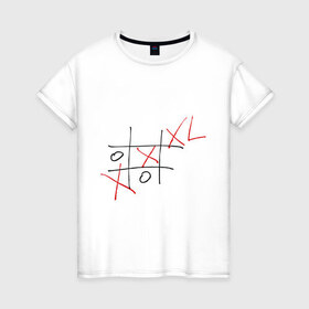 Женская футболка хлопок с принтом XXXL в Кировске, 100% хлопок | прямой крой, круглый вырез горловины, длина до линии бедер, слегка спущенное плечо | xxxl | крестики | крестики нолики | нолики