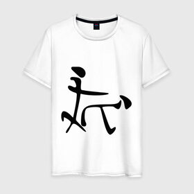 Мужская футболка хлопок с принтом Иероглиф раком в Кировске, 100% хлопок | прямой крой, круглый вырез горловины, длина до линии бедер, слегка спущенное плечо. | Тематика изображения на принте: доги стайл | иероглиф