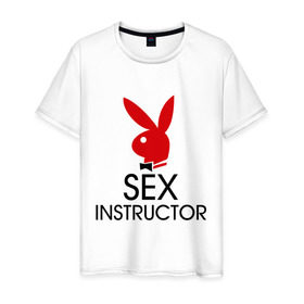 Мужская футболка хлопок с принтом Sex Instructor в Кировске, 100% хлопок | прямой крой, круглый вырез горловины, длина до линии бедер, слегка спущенное плечо. | инструктор