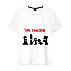 Мужская футболка хлопок с принтом The simpsons в Кировске, 100% хлопок | прямой крой, круглый вырез горловины, длина до линии бедер, слегка спущенное плечо. | 