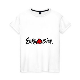 Женская футболка хлопок с принтом Eurovision в Кировске, 100% хлопок | прямой крой, круглый вырез горловины, длина до линии бедер, слегка спущенное плечо | eurovision | евровидение