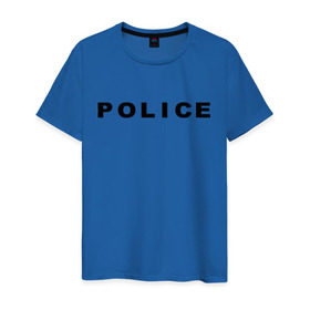 Мужская футболка хлопок с принтом POLICE в Кировске, 100% хлопок | прямой крой, круглый вырез горловины, длина до линии бедер, слегка спущенное плечо. | police | правоохранительные органы