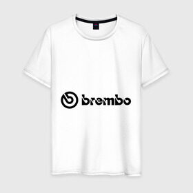 Мужская футболка хлопок с принтом Brembo в Кировске, 100% хлопок | прямой крой, круглый вырез горловины, длина до линии бедер, слегка спущенное плечо. | brembo | брембо | колодки | тормоза | тормозные колодки | тюнинг