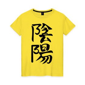 Женская футболка хлопок с принтом Инь-Янь в Кировске, 100% хлопок | прямой крой, круглый вырез горловины, длина до линии бедер, слегка спущенное плечо | инь ян | китай