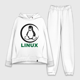 Женский костюм хлопок Oversize с принтом Linux в Кировске,  |  | пингвин