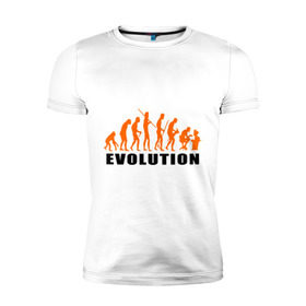 Мужская футболка премиум с принтом Evolution to admin в Кировске, 92% хлопок, 8% лайкра | приталенный силуэт, круглый вырез ворота, длина до линии бедра, короткий рукав | evolution | админ | комп | компьютер | люди | эволюция