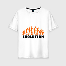 Женская футболка хлопок Oversize с принтом Evolution to admin в Кировске, 100% хлопок | свободный крой, круглый ворот, спущенный рукав, длина до линии бедер
 | evolution | админ | комп | компьютер | люди | эволюция