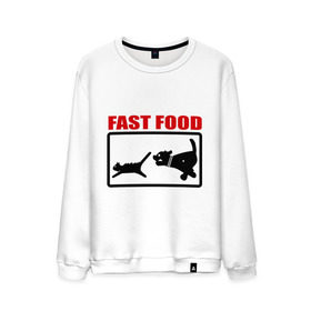 Мужской свитшот хлопок с принтом Fast food в Кировске, 100% хлопок |  | Тематика изображения на принте: fast food | fastfood | быстра еда | коты | кошка | песики | собака