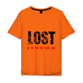 Мужская футболка хлопок Oversize с принтом LOST в Кировске, 100% хлопок | свободный крой, круглый ворот, “спинка” длиннее передней части | Тематика изображения на принте: lost | лост | остаться в живых