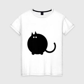 Женская футболка хлопок с принтом Котег в Кировске, 100% хлопок | прямой крой, круглый вырез горловины, длина до линии бедер, слегка спущенное плечо | большой кот | кот | котег | коты | кошки
