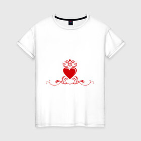 Женская футболка хлопок с принтом Сердечко Glam (2) в Кировске, 100% хлопок | прямой крой, круглый вырез горловины, длина до линии бедер, слегка спущенное плечо | 