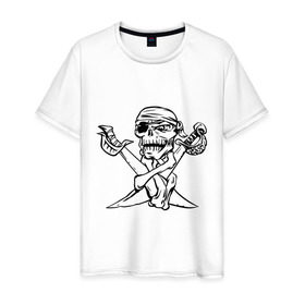 Мужская футболка хлопок с принтом Pirate (2) в Кировске, 100% хлопок | прямой крой, круглый вырез горловины, длина до линии бедер, слегка спущенное плечо. | 