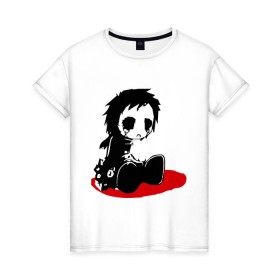 Женская футболка хлопок с принтом ЭМО грустный в Кировске, 100% хлопок | прямой крой, круглый вырез горловины, длина до линии бедер, слегка спущенное плечо | грустный | прощай | прощай бесчувственный мир | суицид | эмо