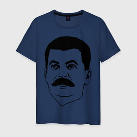 Мужская футболка хлопок с принтом Сталин в Кировске, 100% хлопок | прямой крой, круглый вырез горловины, длина до линии бедер, слегка спущенное плечо. | stalin | ussr | коба | кобба | политические | ссср | сталин