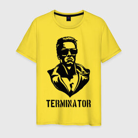 Мужская футболка хлопок с принтом Терминатор в Кировске, 100% хлопок | прямой крой, круглый вырез горловины, длина до линии бедер, слегка спущенное плечо. | 