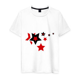 Мужская футболка хлопок с принтом Звёзды в Кировске, 100% хлопок | прямой крой, круглый вырез горловины, длина до линии бедер, слегка спущенное плечо. | 