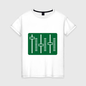 Женская футболка хлопок с принтом Микшер в Кировске, 100% хлопок | прямой крой, круглый вырез горловины, длина до линии бедер, слегка спущенное плечо | эквалайзер
