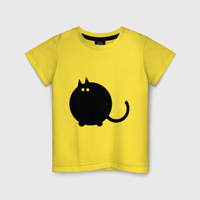 Детская футболка хлопок с принтом Котег в Кировске, 100% хлопок | круглый вырез горловины, полуприлегающий силуэт, длина до линии бедер | Тематика изображения на принте: животные | кот | кошки | черный кот