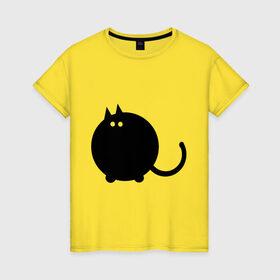 Женская футболка хлопок с принтом Котег в Кировске, 100% хлопок | прямой крой, круглый вырез горловины, длина до линии бедер, слегка спущенное плечо | животные | кот | кошки | черный кот