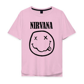 Мужская футболка хлопок Oversize с принтом Nirvana в Кировске, 100% хлопок | свободный крой, круглый ворот, “спинка” длиннее передней части | cobain | media | nirvana | rock | smells like teen spirit | toplanding | кобейн | нирвана | рок