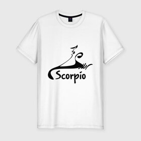 Мужская футболка премиум с принтом Скорпион в Кировске, 92% хлопок, 8% лайкра | приталенный силуэт, круглый вырез ворота, длина до линии бедра, короткий рукав | скорпион