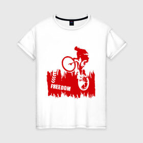 Женская футболка хлопок с принтом Велосипед в Кировске, 100% хлопок | прямой крой, круглый вырез горловины, длина до линии бедер, слегка спущенное плечо | streeet | xtream | велик | вело | велосипед | стрит | экстрим
