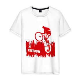 Мужская футболка хлопок с принтом Велосипед в Кировске, 100% хлопок | прямой крой, круглый вырез горловины, длина до линии бедер, слегка спущенное плечо. | streeet | xtream | велик | вело | велосипед | стрит | экстрим