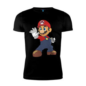 Мужская футболка премиум с принтом Super Mario (1) в Кировске, 92% хлопок, 8% лайкра | приталенный силуэт, круглый вырез ворота, длина до линии бедра, короткий рукав | nintendo | марио | нинтендо