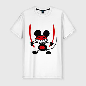 Мужская футболка премиум с принтом Samurai в Кировске, 92% хлопок, 8% лайкра | приталенный силуэт, круглый вырез ворота, длина до линии бедра, короткий рукав | воин | животные | мышка | мышонок | мышь | самурай