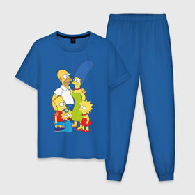 Мужская пижама хлопок с принтом The Simpsons (2) в Кировске, 100% хлопок | брюки и футболка прямого кроя, без карманов, на брюках мягкая резинка на поясе и по низу штанин
 | гомер