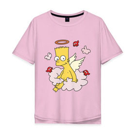 Мужская футболка хлопок Oversize с принтом Бард Симпсон Ангел в Кировске, 100% хлопок | свободный крой, круглый ворот, “спинка” длиннее передней части | simpsons | барт | симпсоны | симсоны