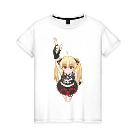 Женская футболка хлопок с принтом Девочка из аниме в Кировске, 100% хлопок | прямой крой, круглый вырез горловины, длина до линии бедер, слегка спущенное плечо | anime | аниме | анимэ