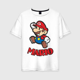 Женская футболка хлопок Oversize с принтом Super Mario (3) в Кировске, 100% хлопок | свободный крой, круглый ворот, спущенный рукав, длина до линии бедер
 | nintendo | марио | нинтендо