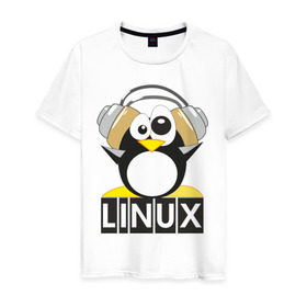 Мужская футболка хлопок с принтом Linux (6) в Кировске, 100% хлопок | прямой крой, круглый вырез горловины, длина до линии бедер, слегка спущенное плечо. | пингвин